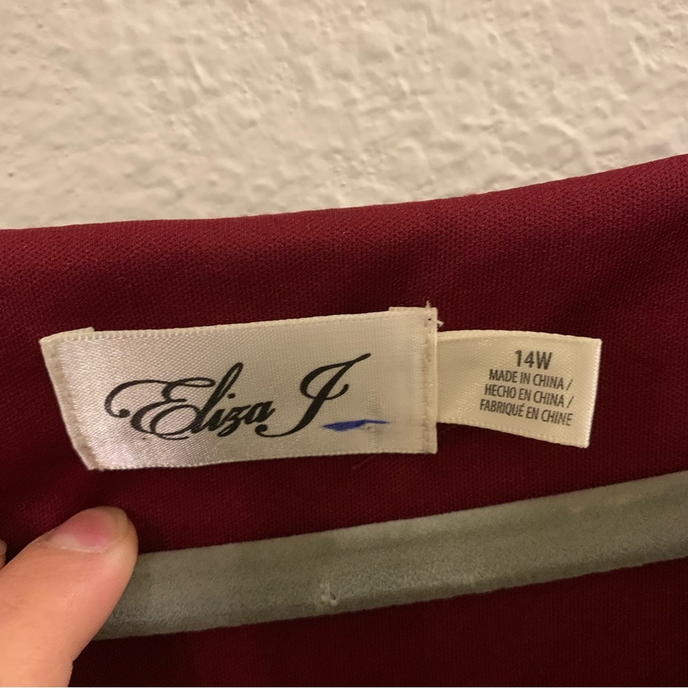 Eliza J women’s NWT burgundy cowl neck velvet gathered formal dress size 14W - Picture 5 of 9